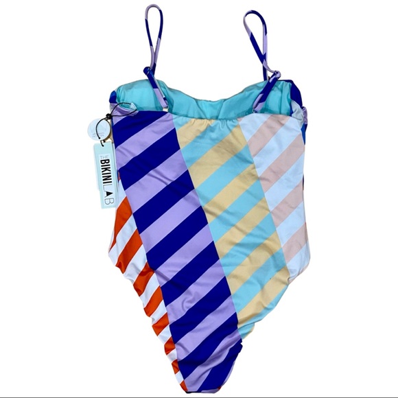 The Bikini Lab Diagonal Striped Color Block Swimsuit - Picture 2 of 6